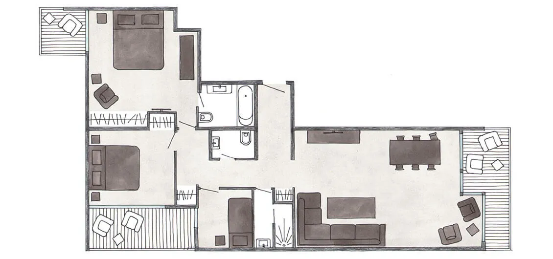Grundriss Chalet Suite - 115 m²