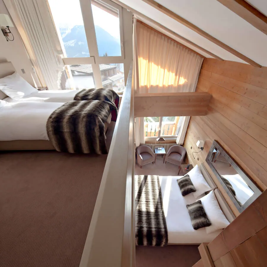 Family Suite interior at Hotel Vanessa Verbier, Swiss Alps