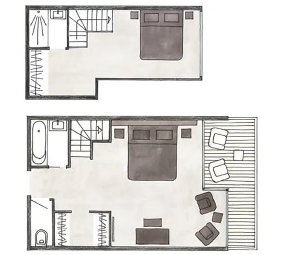 Plan de la Suite Familiale - 45 m² en duplex