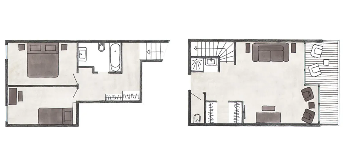 Plan du Duplex Senior - 70 m²
