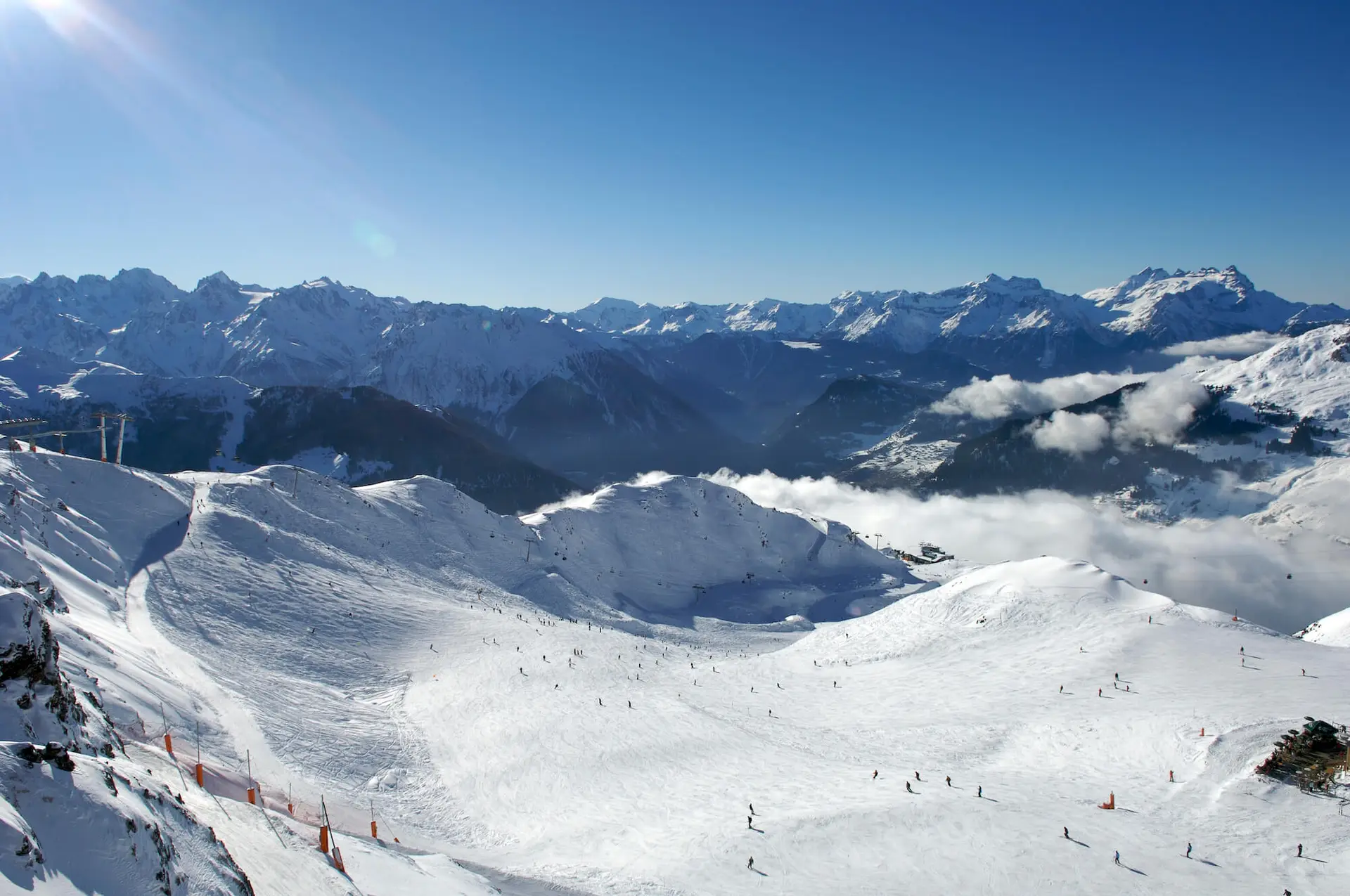 Ski slopes of the 4 Vallées above Verbier